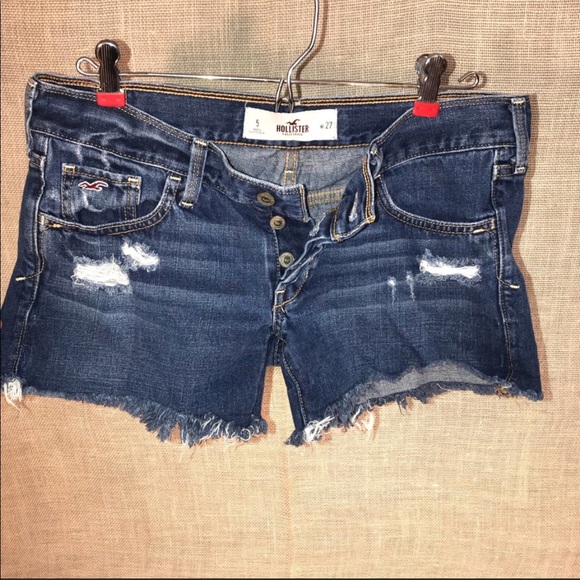 Hollister distressed denim jean shorts - Picture 1 of 4